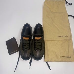 Louis Vuitton Monogram Green Leather Sneakers
